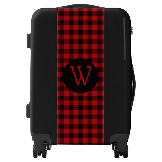 Buffalo Plaid Monogrammed Ugo Luggage (Front)