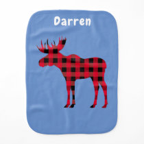 Buffalo plaid moose baby burp cloth Buffalo plaid moose baby burp cloth