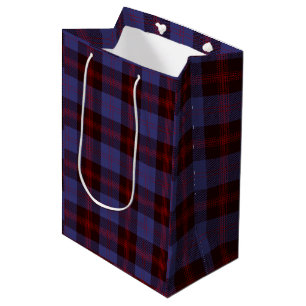 Buffalo plaid navy blue red medium gift bag