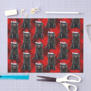 Buffalo Plaid Newfoundland Dog Christmas Holiday Tissue Paper