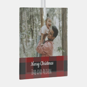 Buffalo plaid one glass ornament