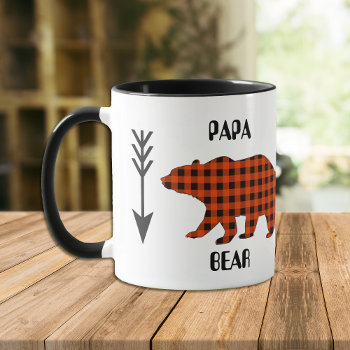 Buffalo Plaid Papa Bear Mug by Westerngirl2 at Zazzle