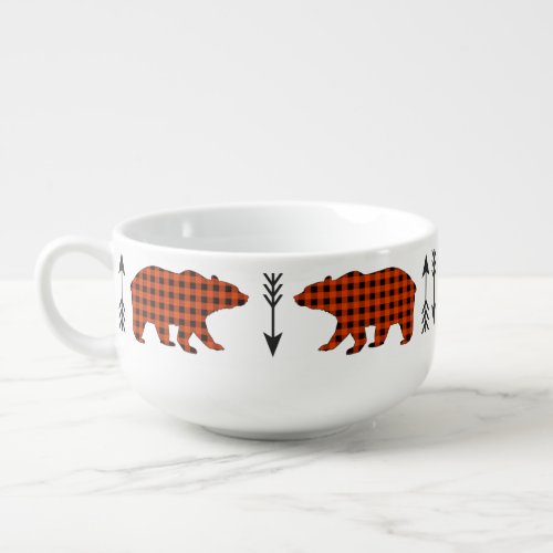 Buffalo Plaid Papa Bear Soup Bowl