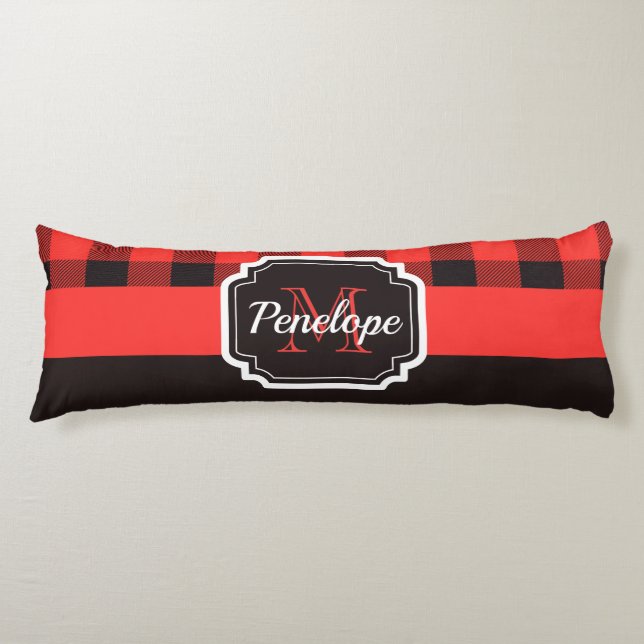 Buffalo Plaid Pattern Body Pillow (Front)