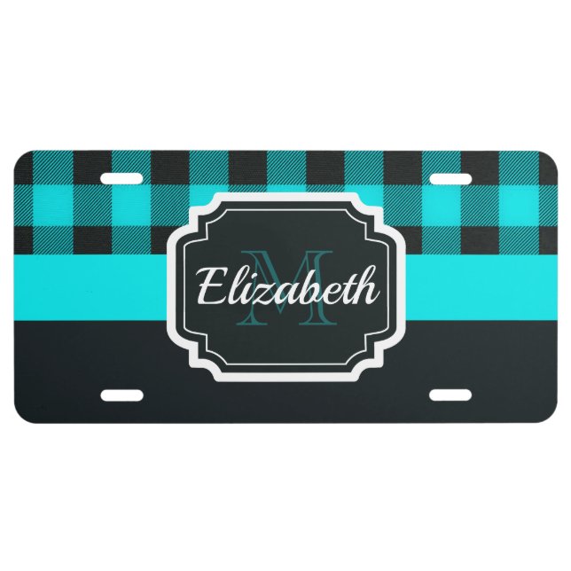 Buffalo Plaid Pattern License Plate (Front)