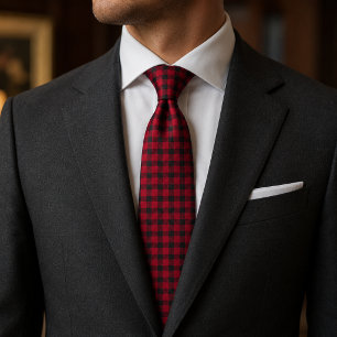 Buffalo Plaid Pattern Neck Tie