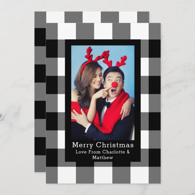 Buffalo Plaid Pattern Photo Template Personalized (Front/Back)