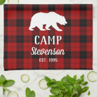 Buffalo Plaid Kitchen Towel, Bear Personalized Dish Cloth, Rustic Kitchen  Towel, Farmhouse Decor 