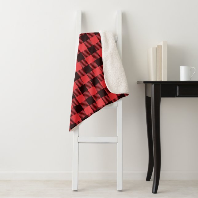 Buffalo Plaid Pattern Sherpa Blanket (In Situ)