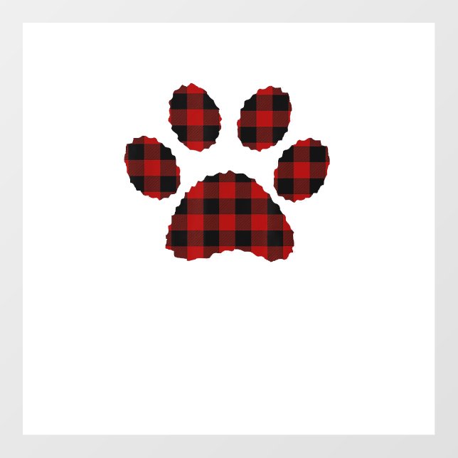 Buffalo Plaid Paw print Dog or Cat Lovers Christma Floor Decals (Front)