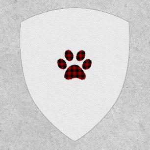 Buffalo Plaid Paw print Dog or Cat Lovers Christma Patch