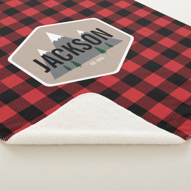 Buffalo Plaid Personalized Baby Blanket (3/4)