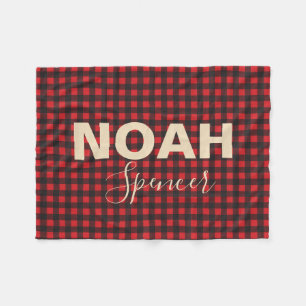 Buffalo plaid personalized blanket