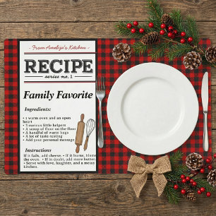 Buffalo Plaid Personalized Christmas Placemat