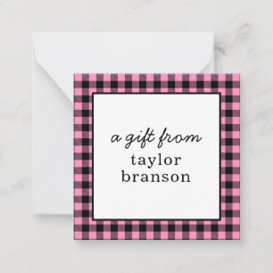 Buffalo Plaid Personalized Gift Enclosure Cards