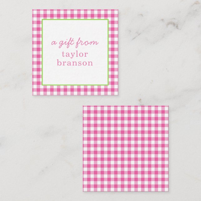 Buffalo Plaid Personalized Gift Enclosure Cards (Front/Back)