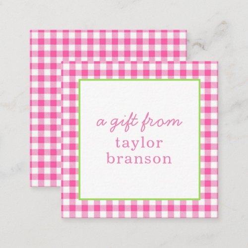 Buffalo Plaid Personalized Gift Enclosure Cards