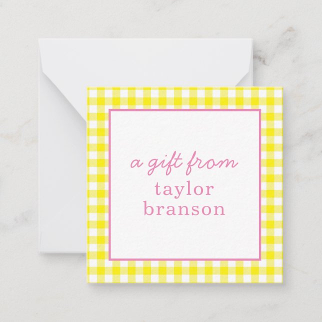Buffalo Plaid Personalized Gift Enclosure Cards (Front)
