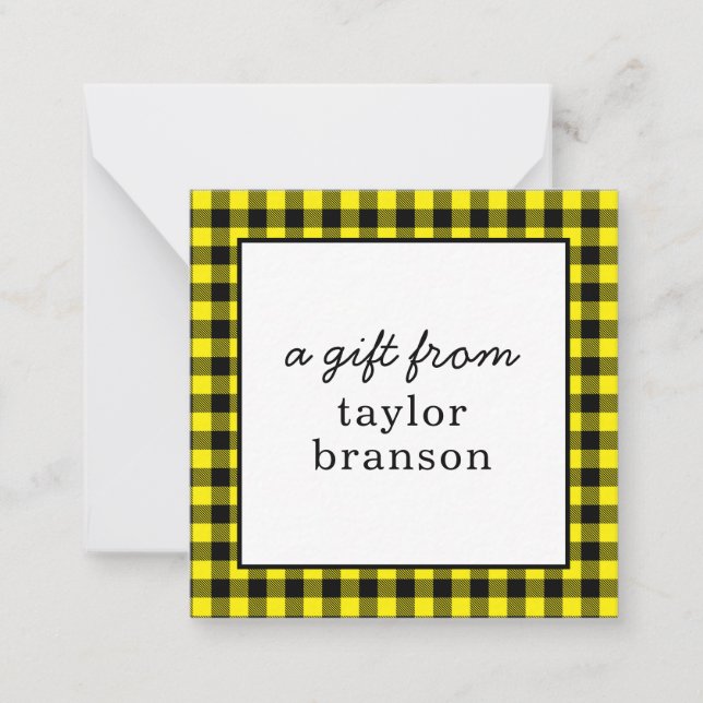Buffalo Plaid Personalized Gift Enclosure Cards (Front)