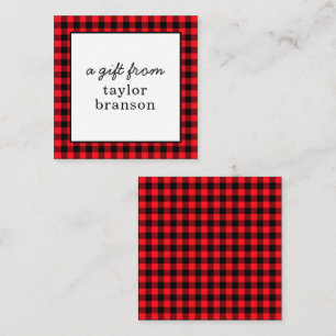 Buffalo Plaid Personalized Gift Enclosure Cards