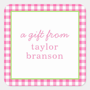 Buffalo Plaid Personalized Gift Stickers