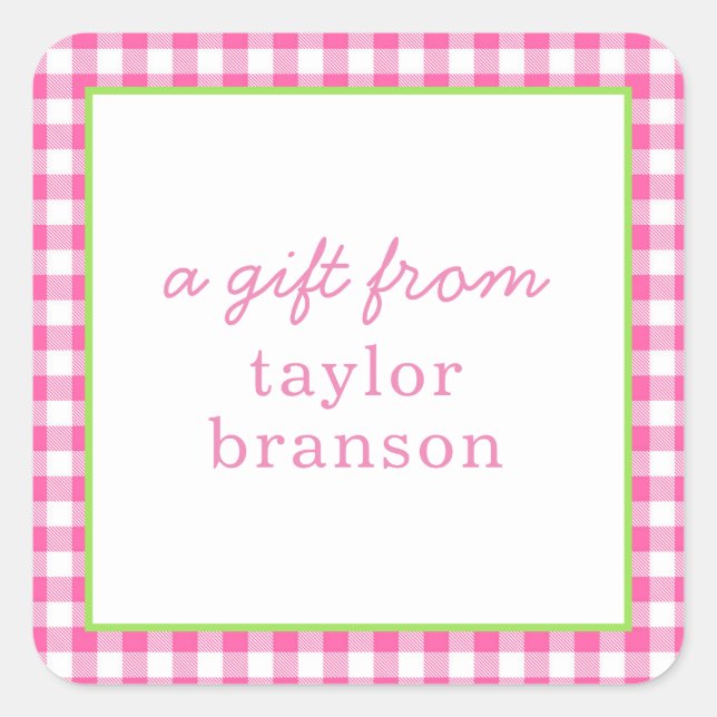 Buffalo Plaid Personalized Gift Stickers (Front)