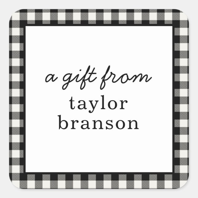 Buffalo Plaid Personalized Gift Stickers (Front)