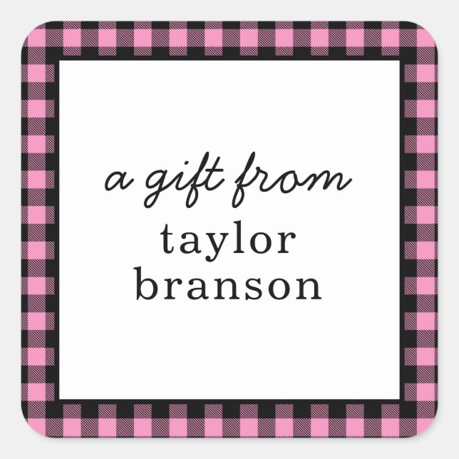 Buffalo Plaid Personalized Gift Stickers (Front)