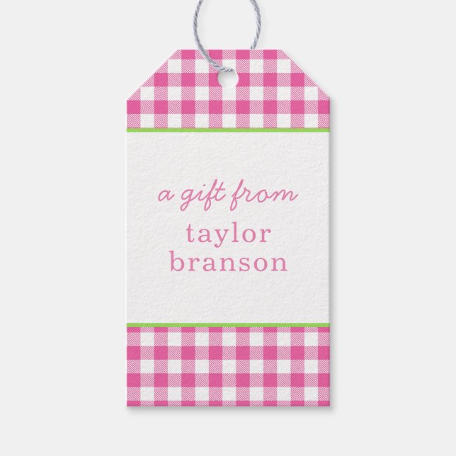Buffalo Plaid Personalized Gift Tags (Front)