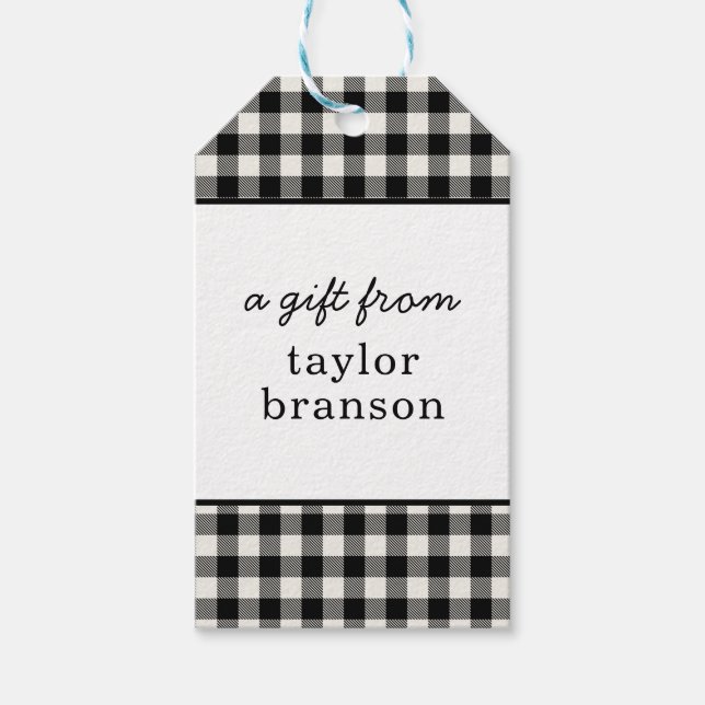Buffalo Plaid Personalized Gift Tags (Front)