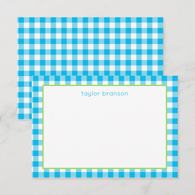Buffalo Plaid Personalized Note Cards (Front/Back)