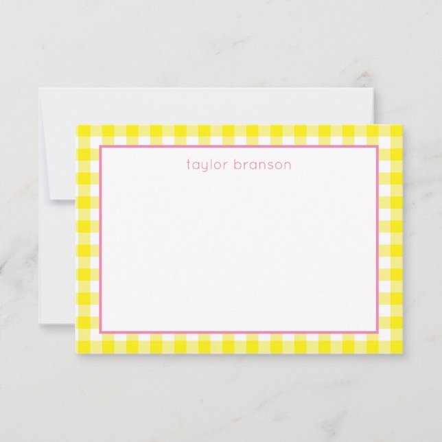 Buffalo Plaid Personalized Note Cards (Front)