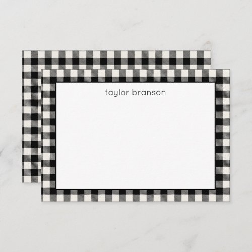 Buffalo Plaid Personalized Note Cards