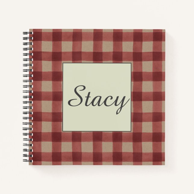 Buffalo Plaid Personalized Notebook (Front)
