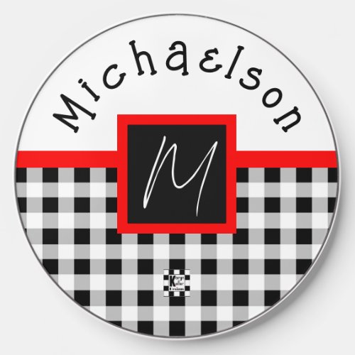 Buffalo Plaid Personalized wireless charger