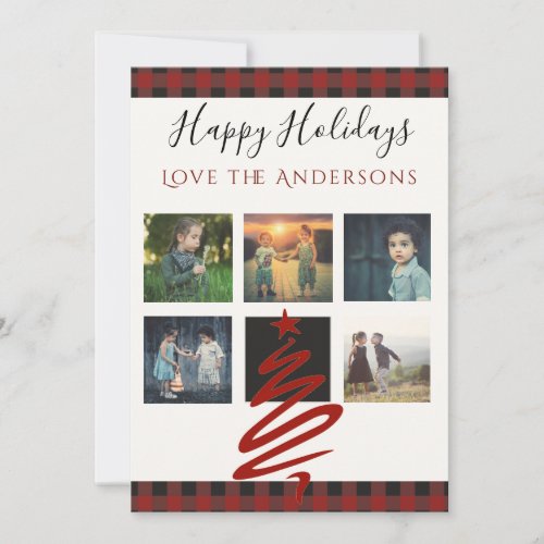 Buffalo Plaid PHOTO Collage Card Instagram Holiday