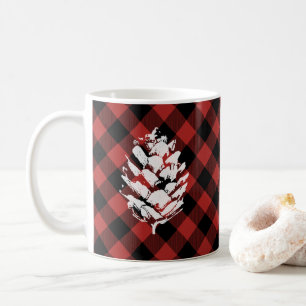 Buffalo Plaid Pinecone Coffee Mug