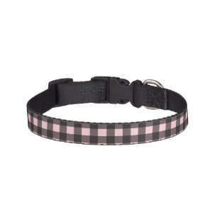 Buffalo Plaid Pink Dog Collar