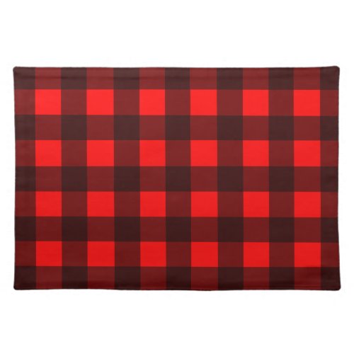 Buffalo Plaid Placemats Red and Black Check Cloth Placemat