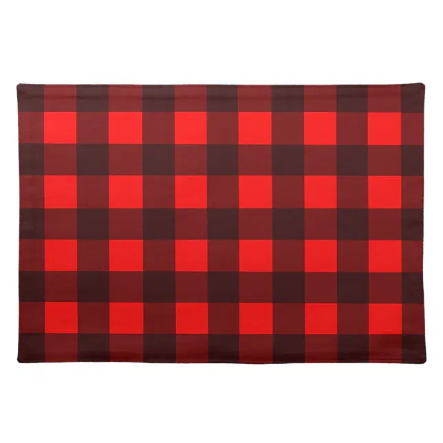 Buffalo Plaid Placemats, Red and Black Check Cloth Placemat Zazzle