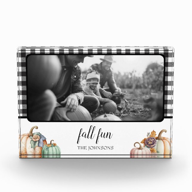 Buffalo Plaid Pumpkin Photo Block (Front)
