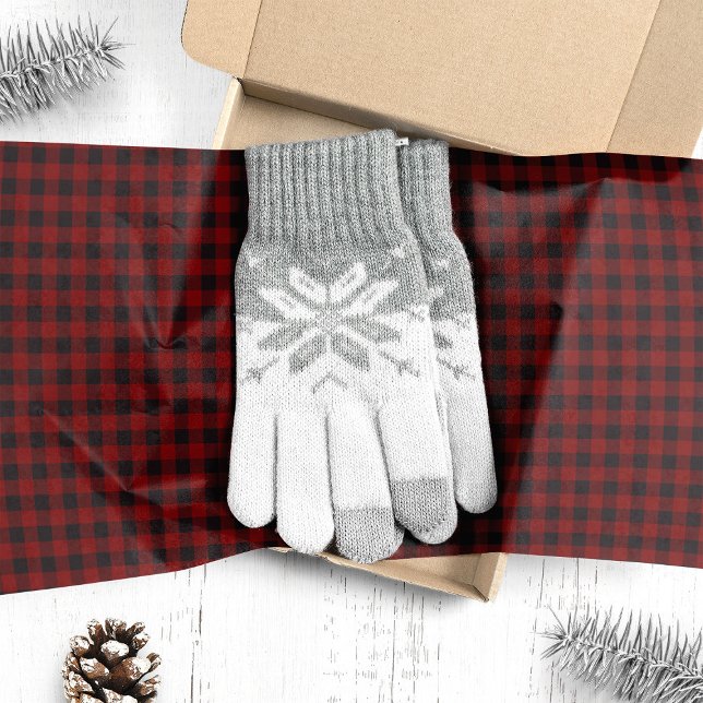 Buffalo Plaid Red and Black Christmas Tissue Paper (Creator Uploaded)