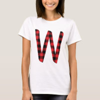 Buffalo Plaid Red and Black Letter W Monogram