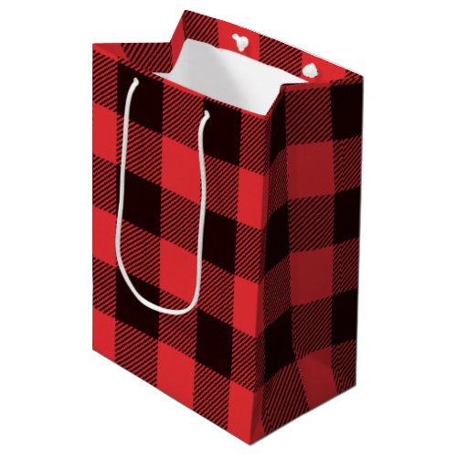 Buffalo Plaid Red and Black Medium Gift Bag