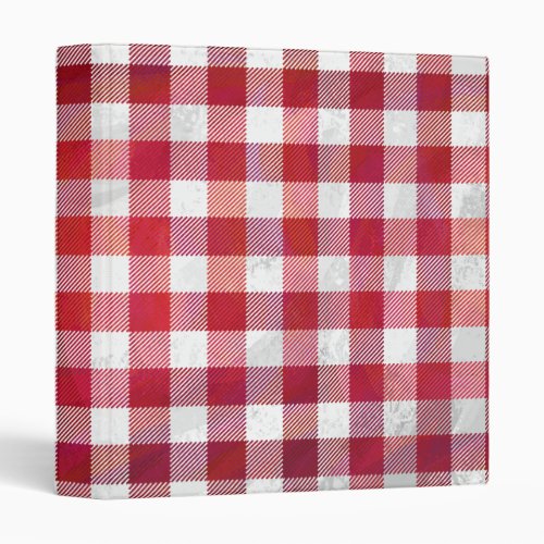 Buffalo Plaid Red and White 3 Ring Binder