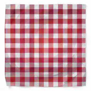Buffalo Plaid Red and White Bandana