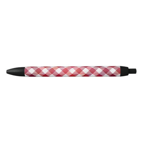 Buffalo Plaid Red and White Black Ink Pen