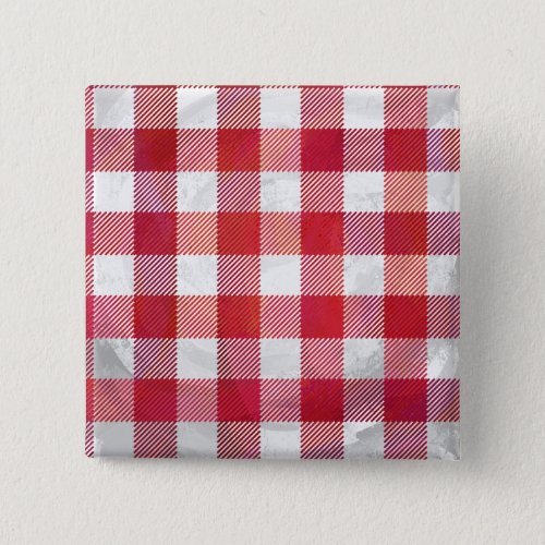 Buffalo Plaid Red and White Button