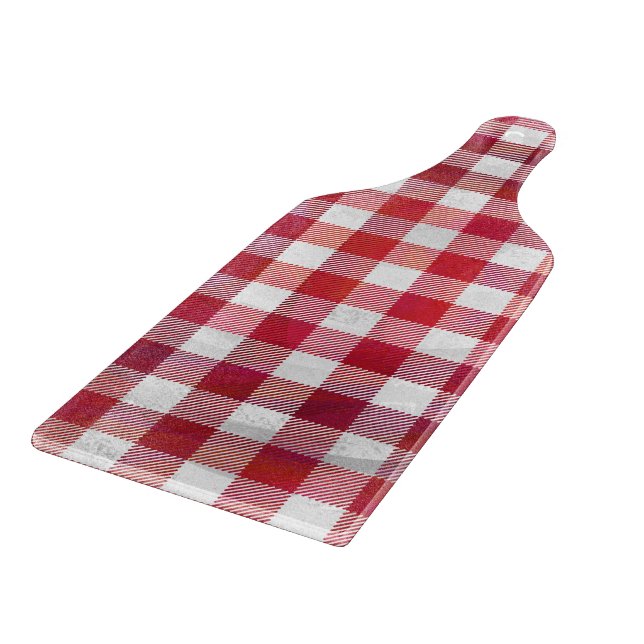 Buffalo Plaid Red and White Cutting Board (Corner)