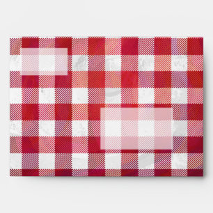 Buffalo Plaid Red and White Envelope
